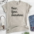 thumbnail image 2 of Beer Lime Sunshine T-shirt, Unisex Women's Men's Shirt, Beer Shirt, Vacation T-Shirt, Light Silk Gray, X-Large, 2 of 6