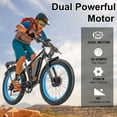 thumbnail image 3 of KAIJIELAISI Electric Bike for Adults Dual Motor AWD Mountain Electric Bicycles 52V 26AH Removable Lithium Battery, 26" 4.0 inch Fat Tire Ebike E-Bike for Adults UL2849（Blue）, 3 of 7