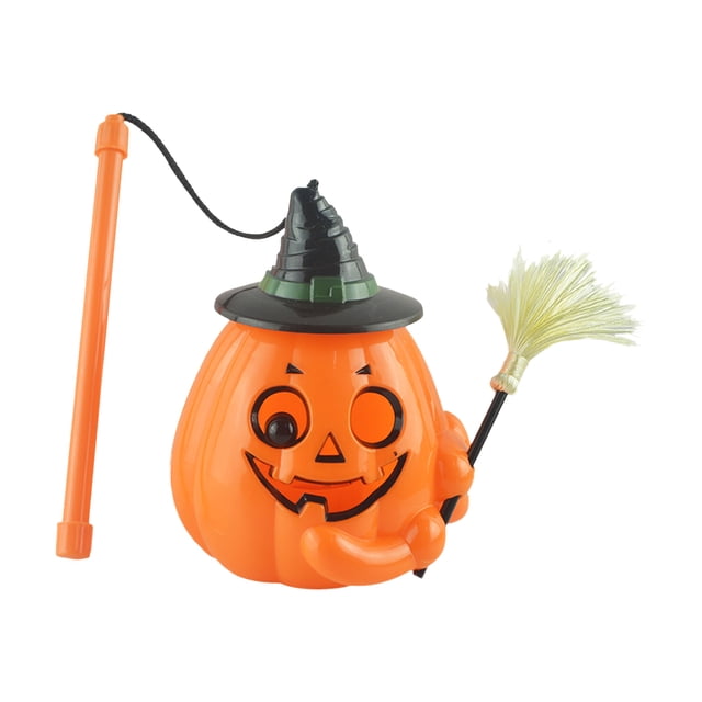 Jack-o-lantern de sonido Led portátil con escoba, luz LED de calabaza de Halloween TFixol Luces led