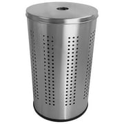 Krugg 46L Clothes Basket Laundry Hamper with Lid, Brushed Stainless Steel