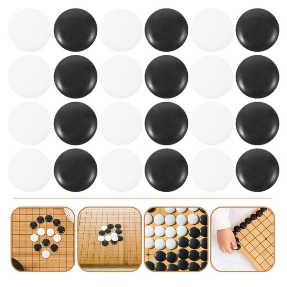 OFFIGAM 200-Piece Go Game Stones Set with Smooth Polished Resin Pieces for Games and Strategy Play