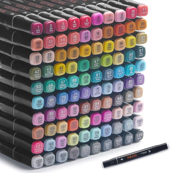 belleza suprema 101 Colors Alcohol Markers Dual Tips Permanent Art Marker Pen for Adult, Alcohol-Based Highlighter Pens Sketch arts set for Coloring,