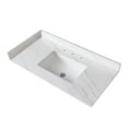 thumbnail image 3 of 22 Inch SideSplash, 4" Height Backsplash, Bianco Carrara Venato Stone Countertop Side Panel, Matching Stone Bathroom Vanity Top Accessories, 3 of 6