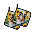 thumbnail image 2 of Carolines Treasures DAC6061PTHD 7.5 x 7.5 in. Unisex Collie in Sunflowers Pair of Pot Holder, 2 of 2