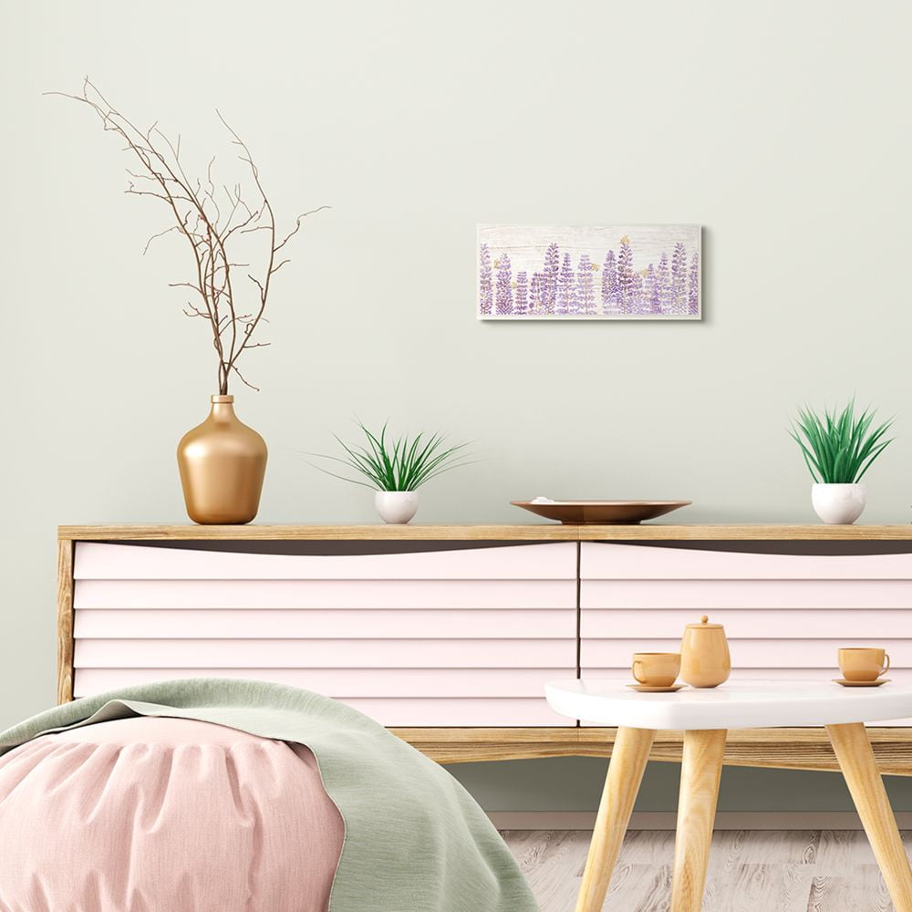 Stupell Industries Rustic Purple Lilac Florals and Honey Bees Wall Plaque Design by Ziwei Li