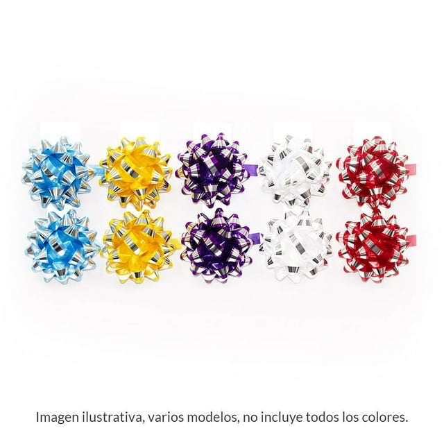 Moño estrella jumbo de 4" colores surtidos Janel Jumbo de 4 Pulgadas Varios Modelos 2 Piezas