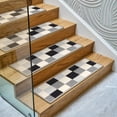 thumbnail image 3 of Ottomanson Non-Slip Rubberback Checkered 8.5" x 26" Indoor Stair Treads, 7 Pack, Gray, 3 of 11