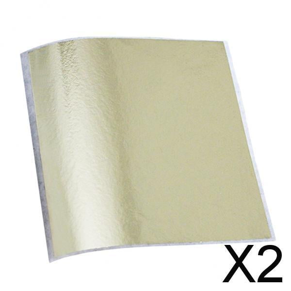Imitación Hoja Dorada,Hoja de pan de oro,Decoración de lámina dorada.,Elaboración de dorado con papel de aluminio dorado,Papel de aluminio para manualidades 2 piezas