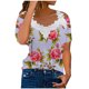 thumbnail image 1 of Blusa superior sexy de manga corta con retazos de encaje con cuello en V de verano para mujer OAVQHLG3B Store  lin121212, 1 of 4