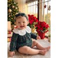 thumbnail image 6 of RUINIXCW Baby Girl Winter Outfits Long Sleeve Plaid Print Romper with Headband, 6 of 8