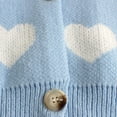 thumbnail image 6 of Lroveb Heart Cardigan for Women Valentines Day Sweater Cardigan Long Sleeve V Neck Button Up Knit Coat Blue, 6 of 8