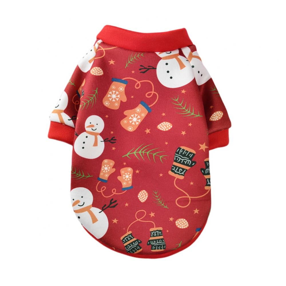 Newway Winter Dog Clothes Christmas Holiday Print Clothes for Small