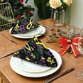 thumbnail image 3 of Coolnut Mardi Gras Cloth Napkins Set of 4, Oversized Washable Reusable Polyester Dinner Table Napkins for Family, Restaurant, Party Decor, 20 x 20 Inch, 3 of 7