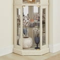 thumbnail image 4 of Lighted Glass Corner Curio Cabinet, Display Cabinet with Elegant Tempered Glass Door, China Cabinet with Light Bulb, Mirrored Back Panel, Rack for Living Room Storage (White), 4 of 9