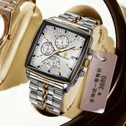 Men's business steel belt quartz fashion three-eye six-pin watch