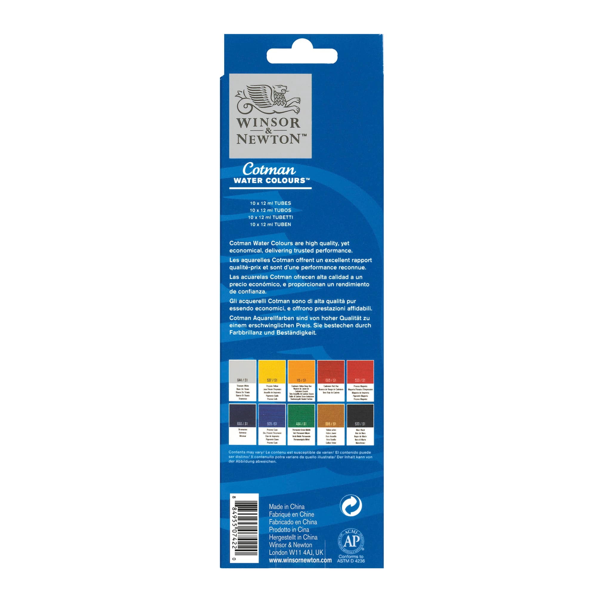 Winsor & Newton Cotman Watercolours Set, 6 Packs: 10 ct. (60 total)