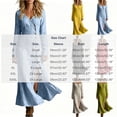 thumbnail image 2 of PBFRDSJ Women's Long Shirt Dress 3/4 Sleeve Side Slit Button Down Dress Loose Flowy Solid Beach Sundress, 2 of 7