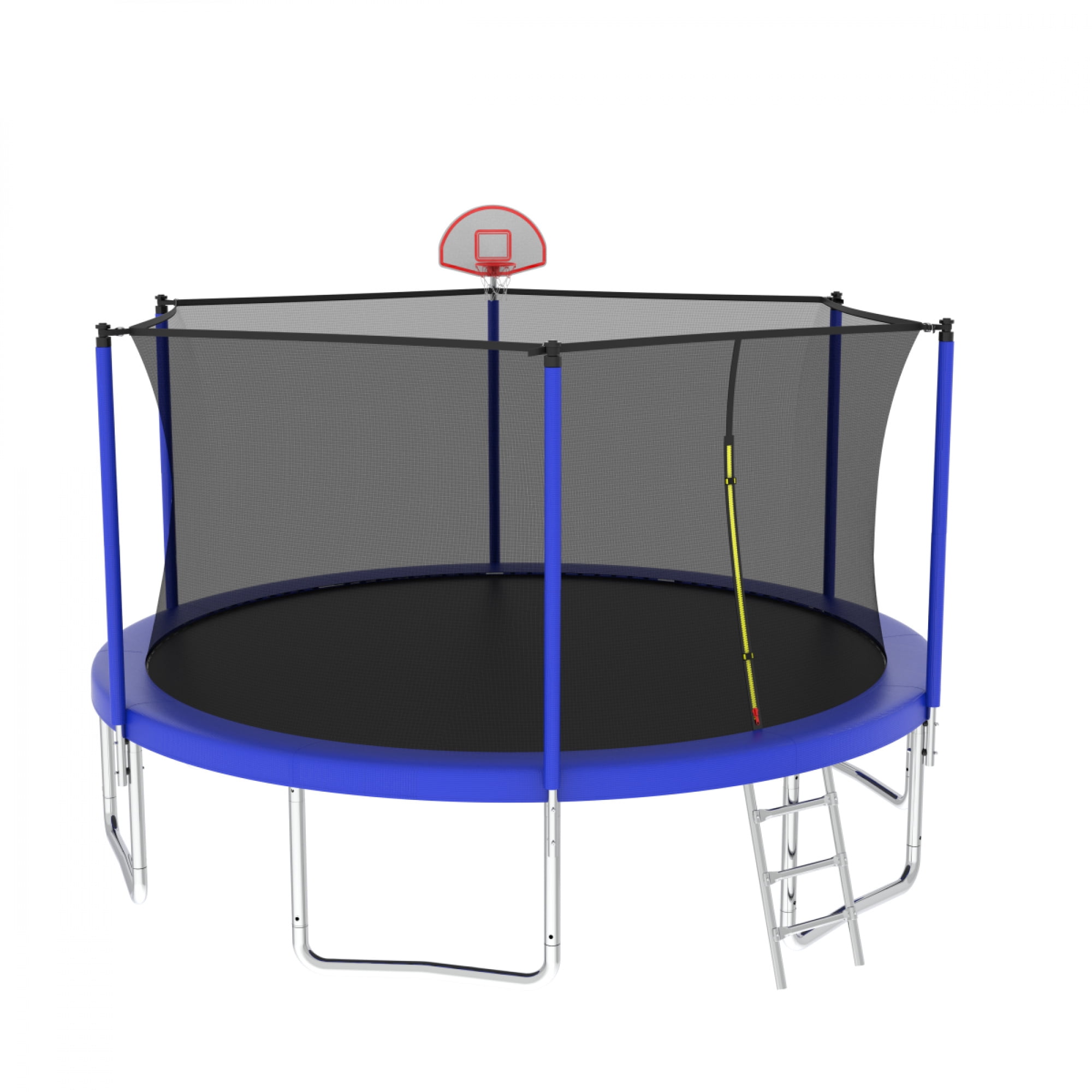 14FT Large Recreational Trampoline for Kids & Children - Safety Enclosure Net, Outdoor Backyard Trampoline for Fun & Play,Blue