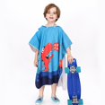 thumbnail image 4 of Toalla de baño Poncho con capucha, toalla de playa de microfibra suave para niños, albornoz, capa de baño para natación, 4 of 5