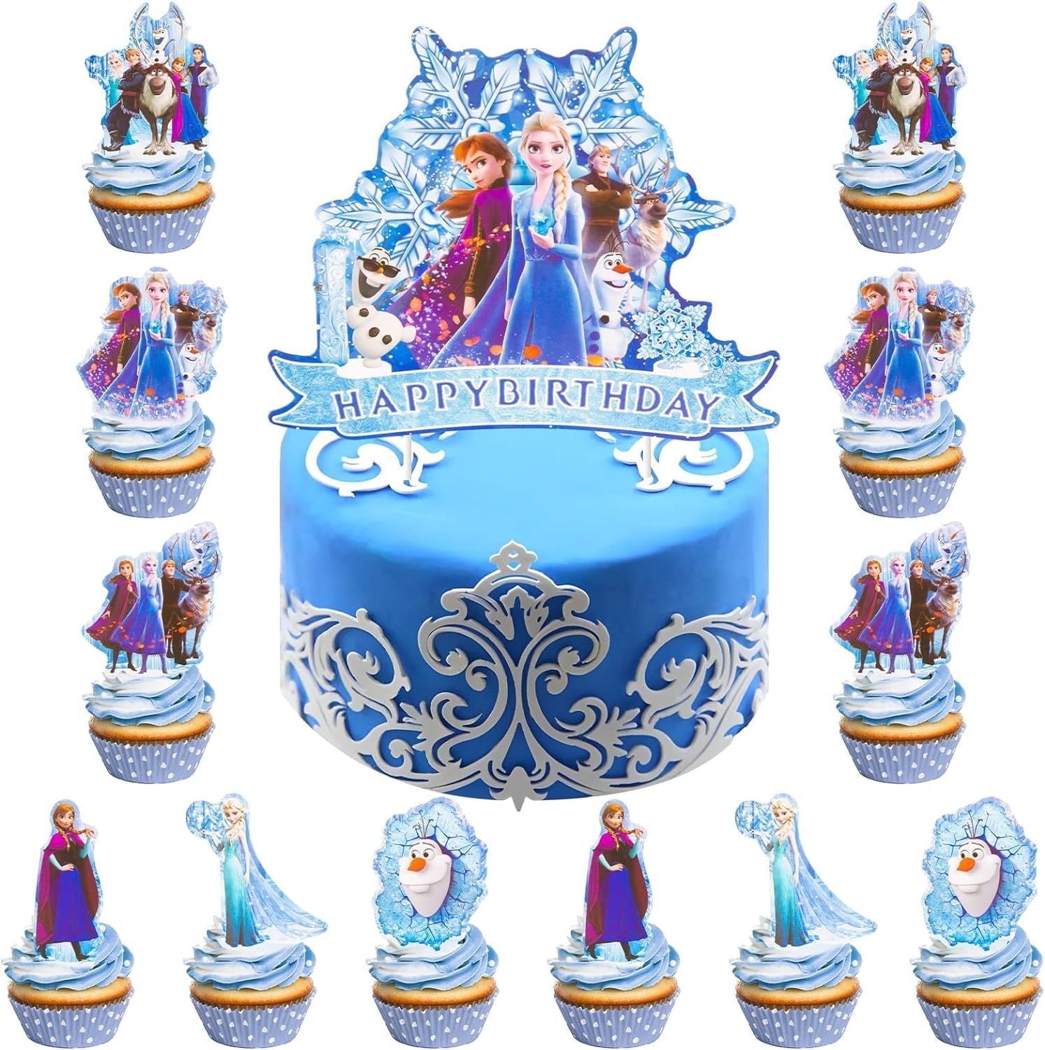Décorations De Gâteau Princesse - Lot De 8 Toppers - Pour Anniversaire Fille, Baby Shower - Non Comestible - 5