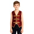 thumbnail image 3 of YiZYiF Garçons Vêtements Médiévaux Renaissance Queue-de-Pie à Col en V Gilet Steampunk pour Enfants Rouge 8, 3 of 5