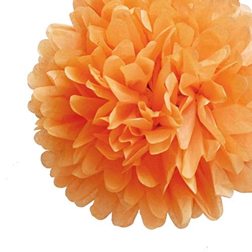 Paper Flowers pom-pom 12 Pack 3 Size Pinks Coral Yellow Tissue Paper decorations 