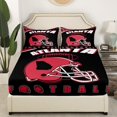 thumbnail image 3 of Erosebridal American Football Bed Sheets Set King Size, Eat Sleep Bed Sheets King, Sports Lover King Sheet Sets, Microfiber Room Decoration, 4pcs, 3 of 7