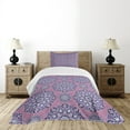 thumbnail image 4 of Ambesonne Purple Mandala Quilted Bedspread Set 2 Pcs, Oriental Lines, Twin Size, Dried Rose Pale Blue, 4 of 5
