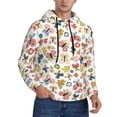 thumbnail image 2 of Uemuo Butterfly Flowers Pattern Men's Hoodie - Casual Pullover Hoodie with Kangaroo Pocket, Stylish Hooded Sweatshirt for Everyday Wear-4X-Large, 2 of 7