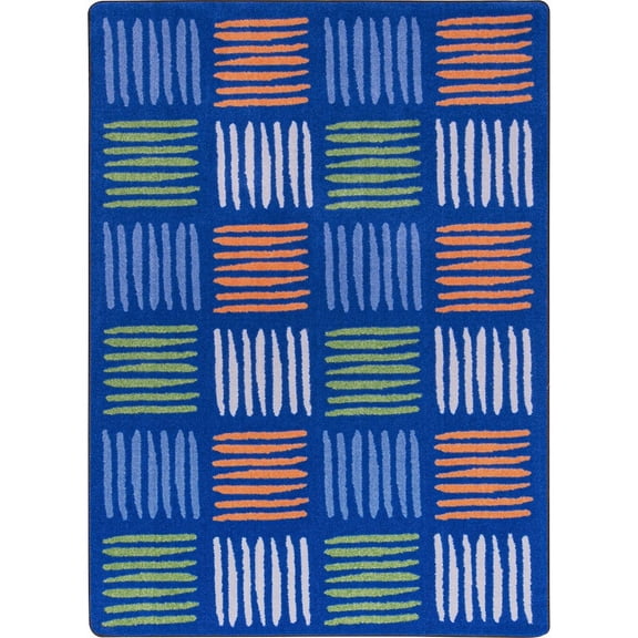 Joy Carpets Kid Essentials Right Turn 7'8" x 10'9" Area Rug in Color Multi