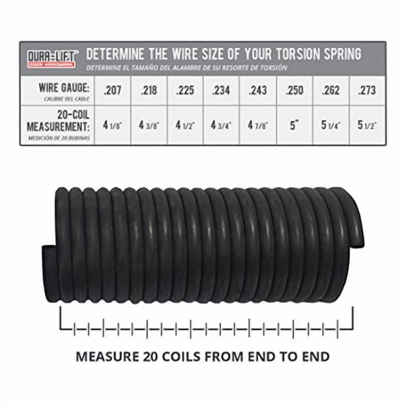 DURA-LIFT .262 x 1.75" x 38" Torsion Garage Door Spring (Blue, Left Wound)