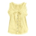 thumbnail image 4 of Women's Tanks Women Sleeveless Lace Tank Tops Vacation Front Tie Mesh Chiffon Tops,Gold Women's Tanks & Camis M, 4 of 4