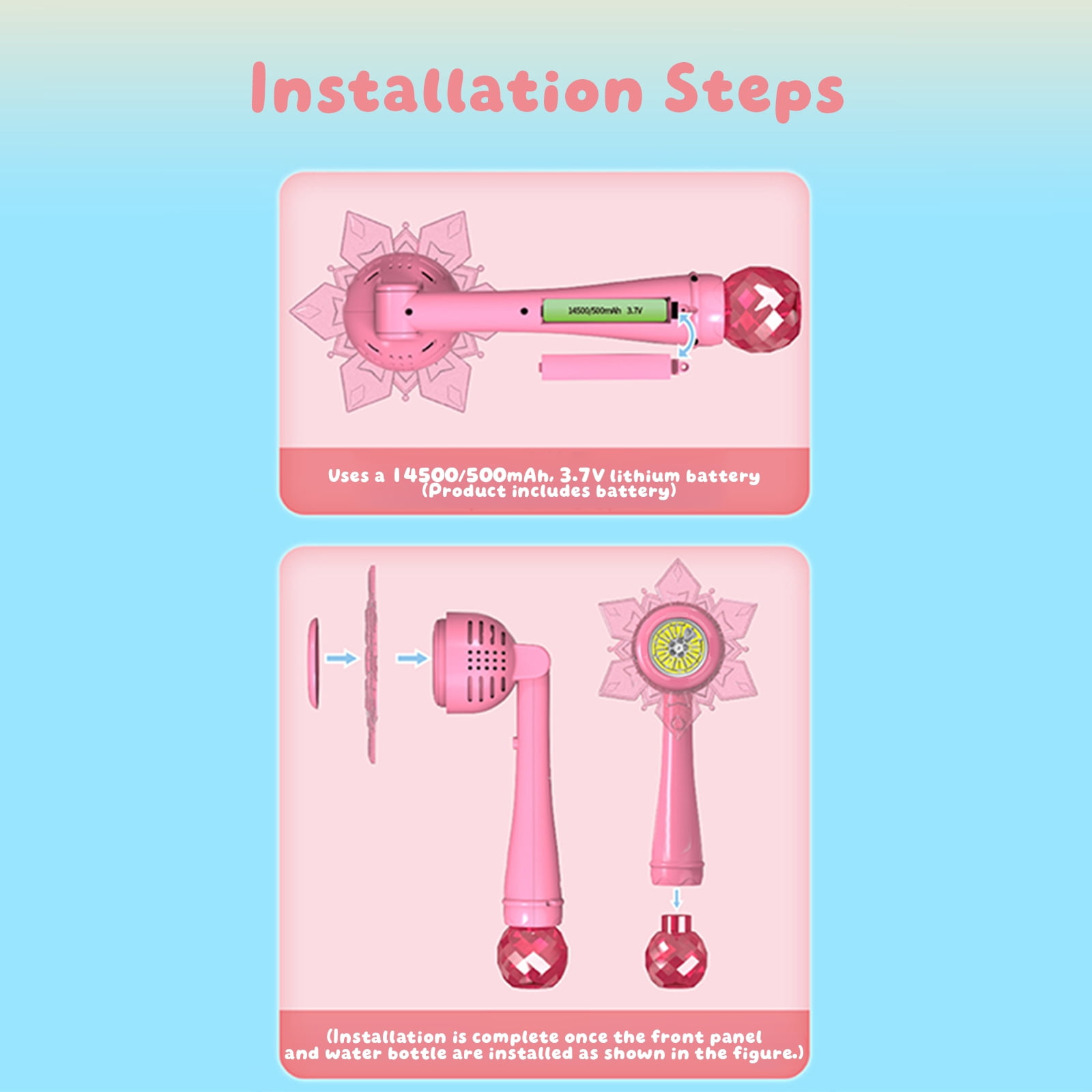 Sunflower Bubble Blowing Machine, Automatic Snowflake Bubble Maker with Flower Shower Design, Electric Handheld Bubble Blower with 80ml Bubble Solution for Party Outdoor Activities (Hot Pink)
