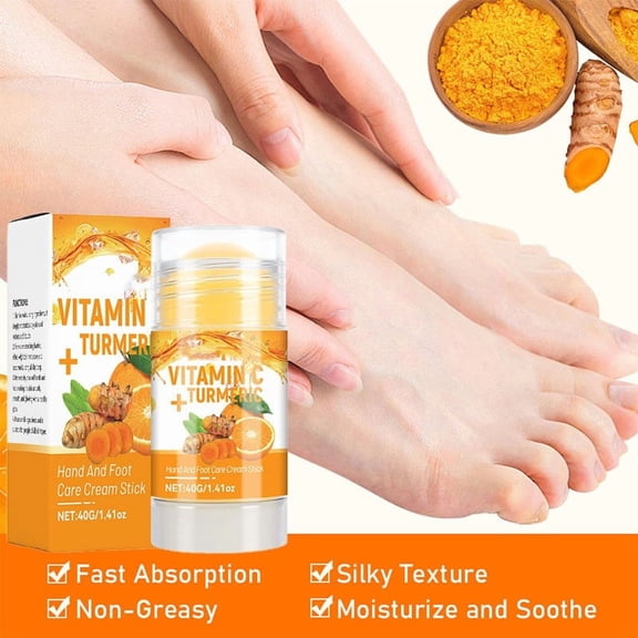 SDJMa Turmeric Hand and Foot Stick, Deep Moisturizing Balm for Dry Cracked Skin, Repairing & Protective Stick for On-the-Go Care, 40g