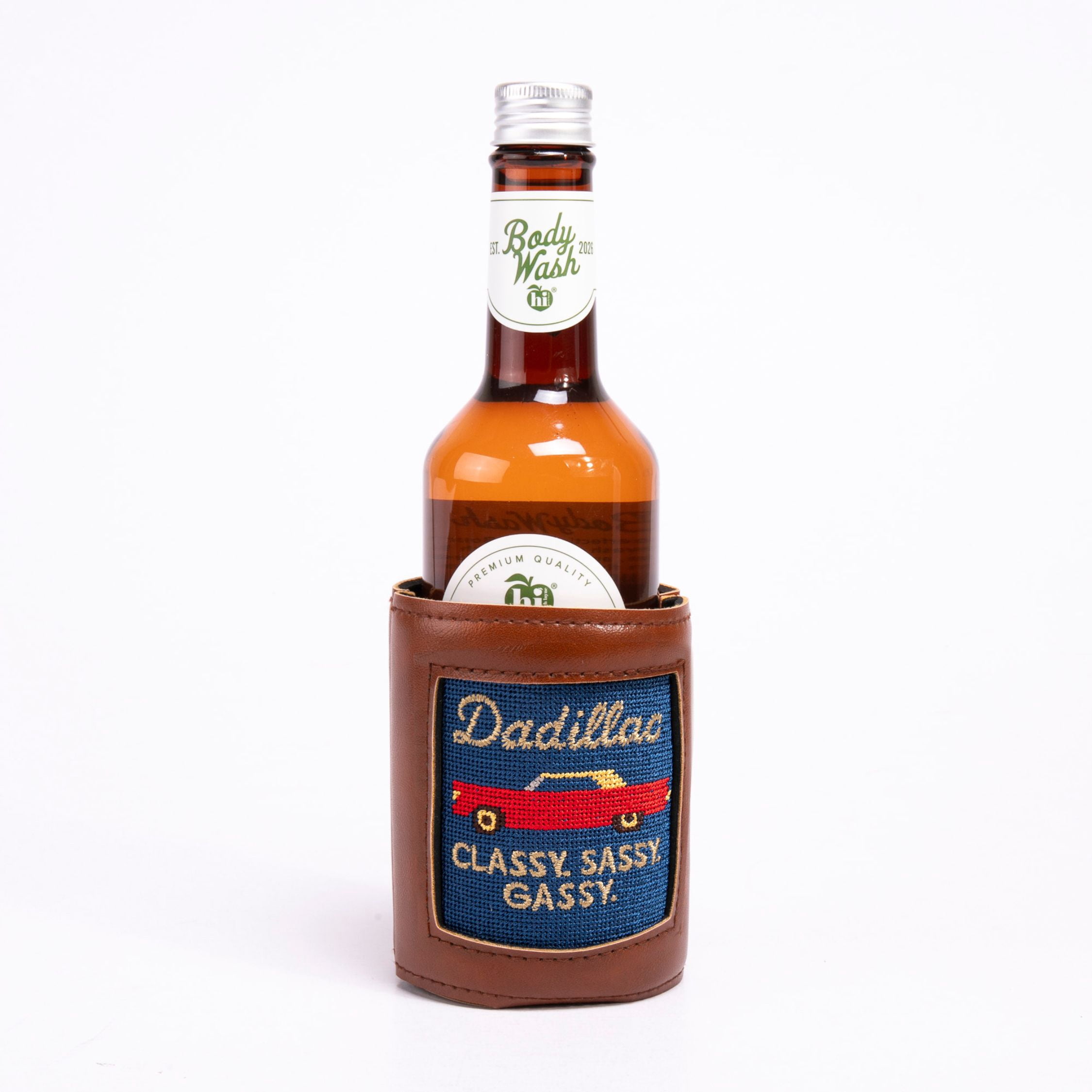Hi Peach Layne Father's Day Gift Set with DADILLAC Needlepoint Beverage Holder & 3-in-1 Body Wash Bottle