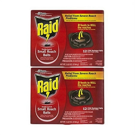 raid double control small roach baits plus egg stopper 12 ct (pack - 2)