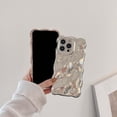 thumbnail image 4 of Wavy Sparkling Phone Case Cute Plating Glossy Bubble Style Luxury Soft Case(for iPhone 13, Silver), 4 of 7