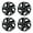 14-Black & Silver, variant on 14" Hubcaps Universal Wheel Rim Covers Snap On installation, [Only Fit Iron Hub & Steel Wheel] Heavy Duty PP Material (14 Inch Set of 4, Black Lacquer & Silver Lacquer)