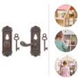 thumbnail image 3 of 1 Set Small Miniature Retro Door Locks Dollhouse Micro Decoration with Keys, 3 of 7