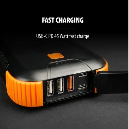ToughTested - 45W 30,000 mAh Portable Charger for Most USB-Enabled Devices - Black/Orange