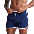 thumbnail image 2 of PNTUTB Summer Men's Sports Shorts Stylish Solid-Color Beach Shorts Drawstring Elastic Waistband Breathable Comfortable Casual Swim Shorts with Pockets, 2 of 6