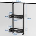 thumbnail image 2 of Estante de ducha para colgar sin taladrar organizador de baño con 2 cestas soporte de champú color negro, 2 of 7