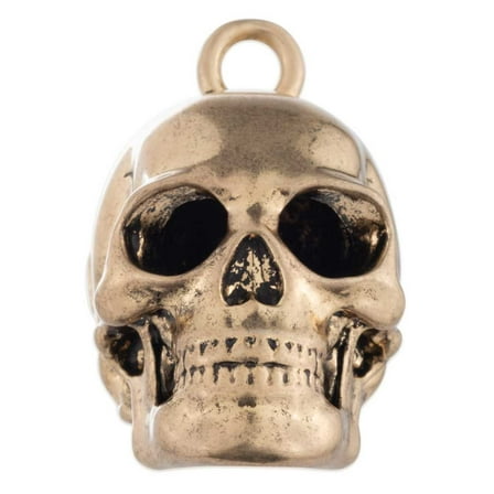 Harley-Davidson Engraved Bar & Shield Skull Head Ride Bell, Gold Plated, Harley Davidson