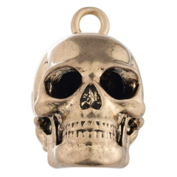 Harley-Davidson Engraved Bar & Shield Skull Head Ride Bell, Gold Plated, Harley Davidson