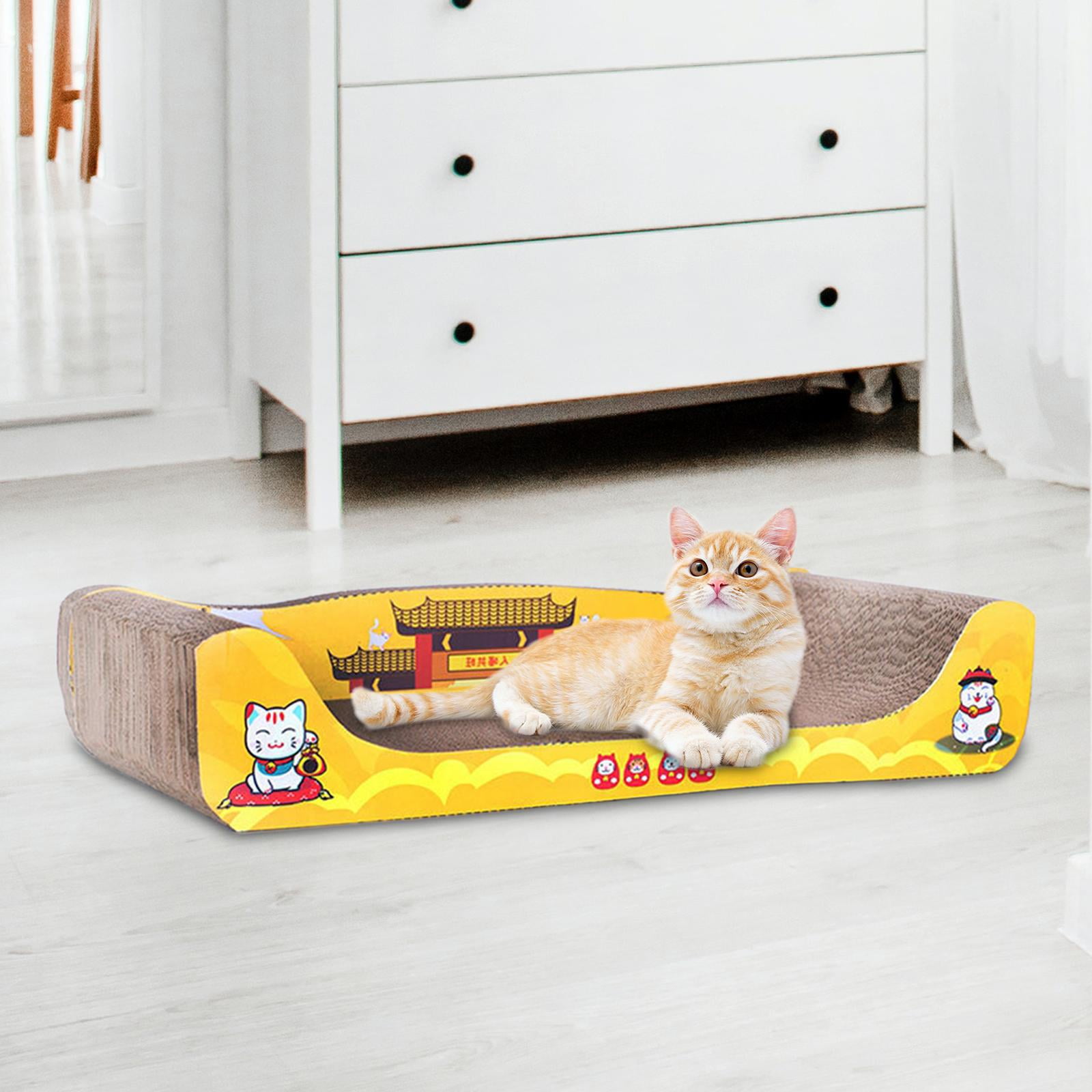 Cat Scratcher Cardboard, Cat Scratch Bed, Cat Furniture Large Wide Prevents Furniture Damage Cat Scratching Board for Indoor Cats Kittens Play 60cmx30cmx12cm