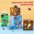 thumbnail image 3 of A house of tools Football Wrapping Paper Rolls - 3 Short Rolls Sports Gift Wrap Paper Kids for Kids Birthday Party Gift Packing Supply Green Brown Blue Wrapping Paper with Cut Lines 17 in x 10 ft, 3 of 14