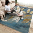 thumbnail image 3 of White Floral Rug 5x8 Area Rugs for Bedroom Living Room, Modern Plante Area Rug, Gold Carpet Machine Washable Non-Slip Large Rug, Soft Low Pile Area Rug, Indoor Decorative Rug d&ip272, 3 of 6