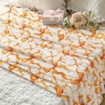 thumbnail image 3 of Fall Bow Throw Blanket Thanksgiving Orange Blanket Coquette Flannel Soft Cute Bow Stuff Lightweight Aesthetic Plush Room Decor for Sofa Couch Travel Bed, 50" x 60", 3 of 6