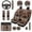 Brown Bear, variant on HUISEFOR 14 Packs Sunset Palm Tree Car Seat Cover Full Set Non Slip Including Steering Wheel Cover, Belt Cover, Headrest Covers, Comfortable, Breathable, Universal Fit for Cars SUV Trucks