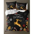 thumbnail image 6 of Move Over Christmas Duvet Cover Set Boys Girls Bedding Sets Queen Gold Deer Snowflake Pattern Microfiber No Filling, 6 of 8